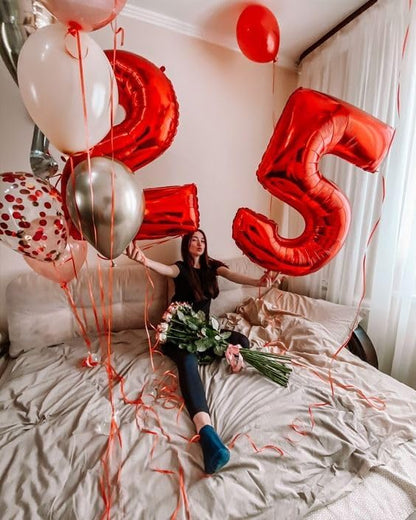 Red Number 5 Balloon 40 Inch, 5th Birthday Party Decorations Men Women | Foil - Image 4