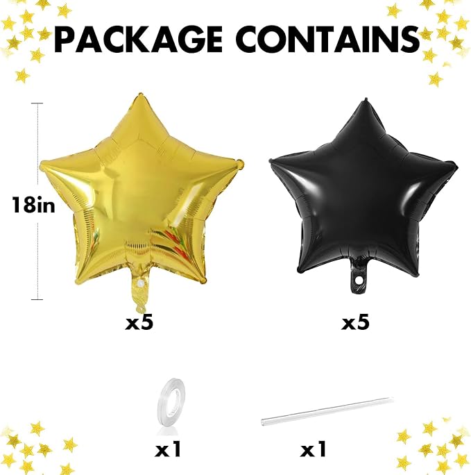 18 Inch Black Star Balloons - Image 2