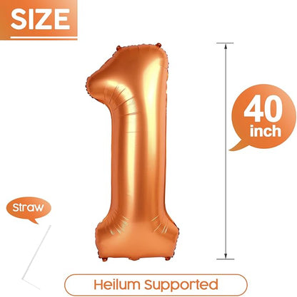 1 Balloon - Orange Birthday Number Balloons, 40 Inch Decorations Men Women | - Image 5