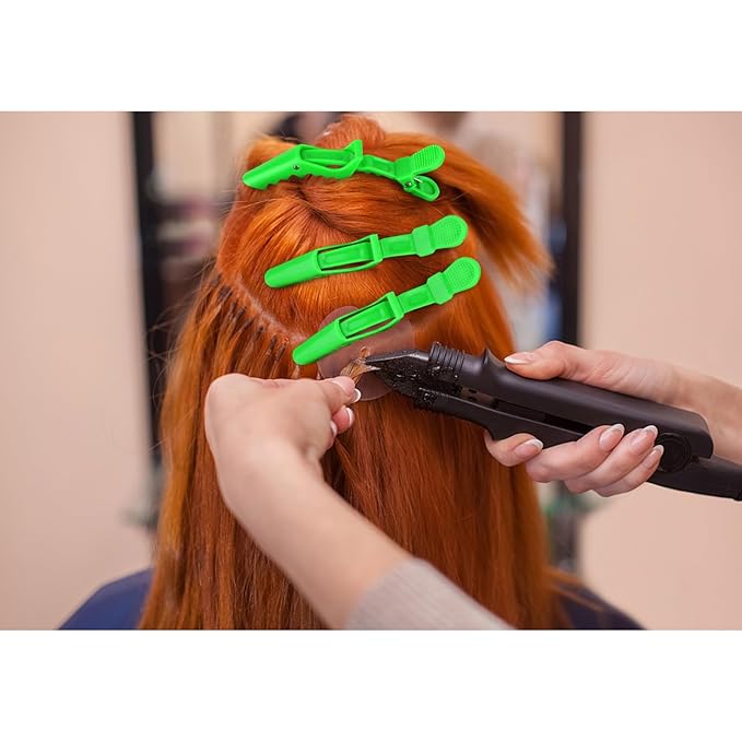 Ondder 14 Pcs Light Green Large Alligator Hair Clips for Hair Styling Sectioning, Professional Strong Hold for Barber Hair Coloring Cutting, Accessories for Women Men Girls Teens