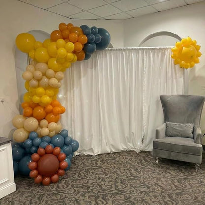 Blue Pink Yellow Balloons for Here Comes the Son Baby Shower Decorations | - Image 4