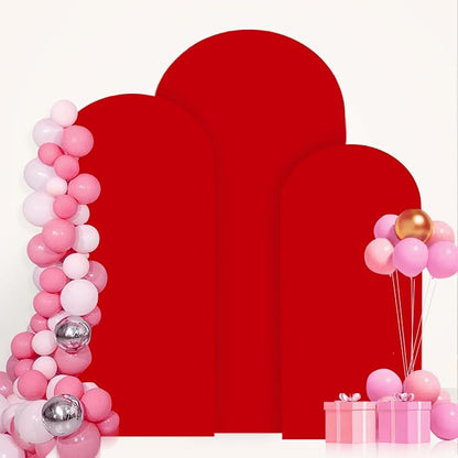 FANPROMS Arch Covers Set of 3 Red Arch Cover 5FT 6FT 7FT Fitted Spandex Arch - Image 5