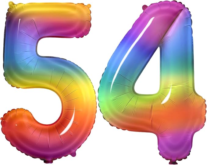 Number 54 Balloons for 54th Birthday Party Decorations, 0-100 Large No.54 by Joycard