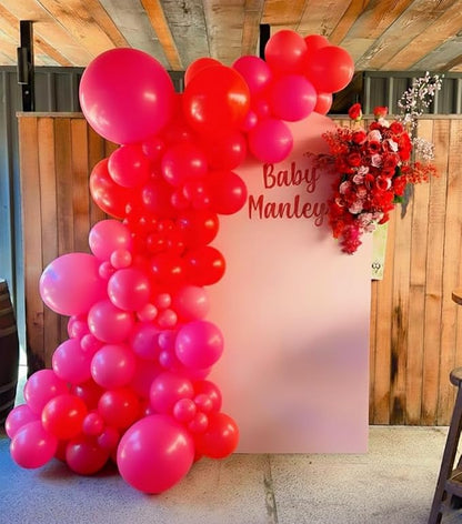 Red and Hot Pink Balloon Arch Kit - Image 4
