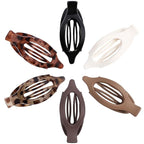 Flat Hair Clips for Women - 6 PCS French Flat Claw Clips Medium Hair Clips for Girls Large Hair Claw Clips for Thick or Thin Hair Strong Hold No Slip Hair Accessories for women (Transparent)