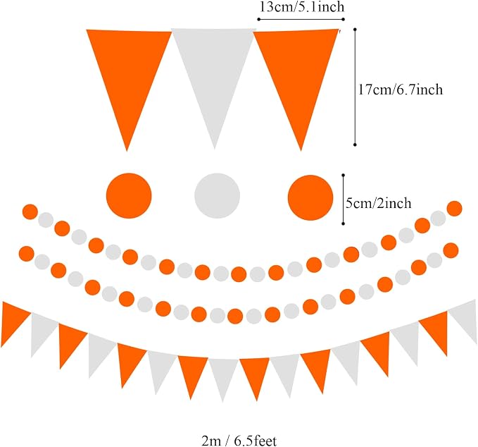 Party Decoration, Garlands String Polka Dot and Triangle Bunting Flags - Image 5