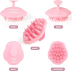 URTHEONE Scalp Massager Shampoo Brush for Hair Growth,Soft Silicone Scalp Scrubber Shower Brush for Women Men Kids Stress Relax&Scalp Exfoliator,Scalp Scrubber for Dandruff Removal (Pink)