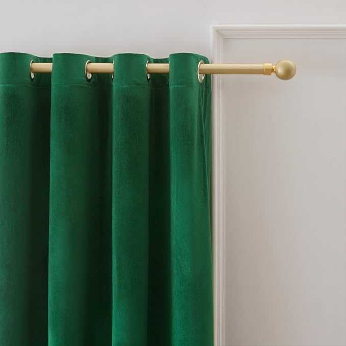 Velvet Green Grommet Blackout Curtains 120 inch Length - Image 2