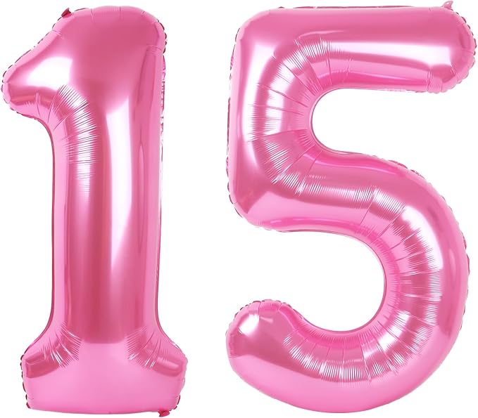 Giant Pink 15 51 Balloon Number 40 Inch, 15 51 Number Balloons Birthday Supplies by Upgesy