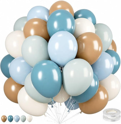 Brown Blue Teal Balloons by BIAPIAN