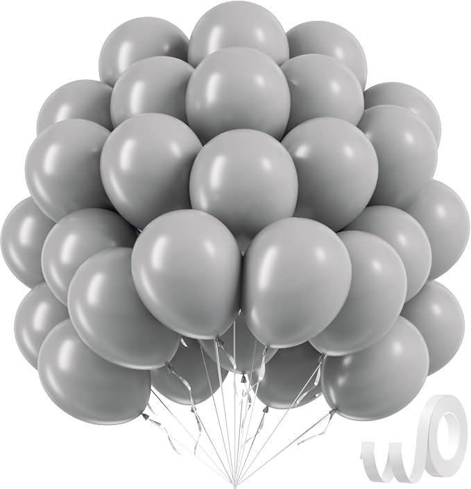 Gray Balloons 12 inch, Baby Shower, Anniversary Party Decorations by Awenztech