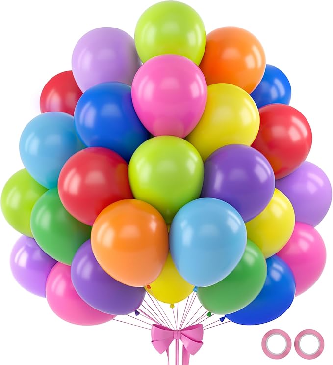 120pcs Rainbow Balloons 12 Inch Colorful Latex Balloon Garland Arch Kit by BAIBAOXIANG