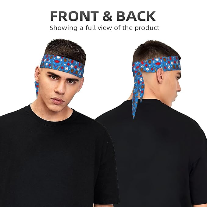 Men Women Novelty Sports Sweat Bands Hair Accessories for Sports Workout Shower, Elastic Multi Style Baseball Sports Hair Band Headdress