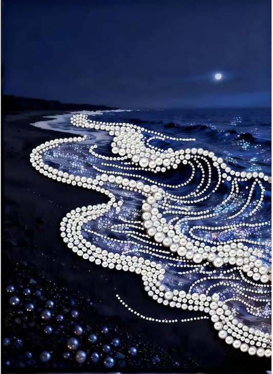 Sea Wave Special Shaped Diamond Art Painting Kits by Unknown