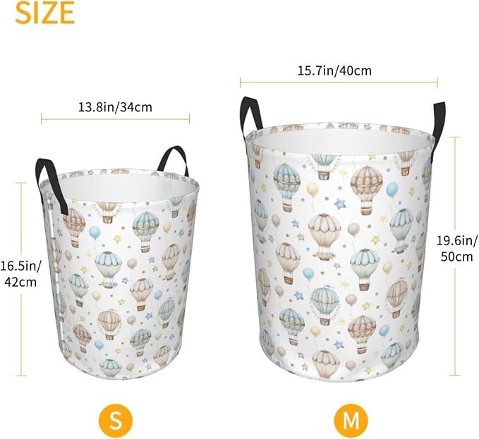 Cute Hot Air Balloons Laundry Hamper Bag - Image 4