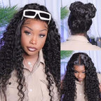 VIPbeauty Deep Wave Lace Front Wigs Human Hair 13x6 HD Lace Front Wigs Human Hair Pre Plucked Brazilian 200 Density Deep Wave Curly Glueless Frontal Wigs Human Hair 20 Inch