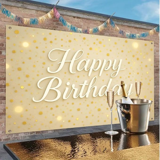Large Happy Birthday Banner 71x43 Inch, Big Hanging Porch Sign - Image 7