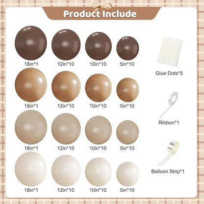 Cream Brown Balloons Arch Garland Kit - Image 6