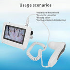 Skin Hair Analyser,5 in 50X/200xLens LCD Digital Microscope Rechargeable Portable Scalp Detector Scanner Professional Scalp Hair Follicle Oil Moisture Magnifying Detector Skin Pigment Tester,US