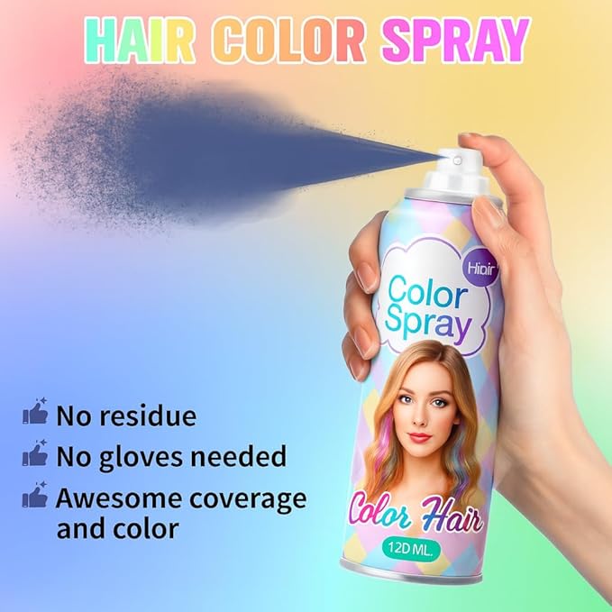 Green Temporary Hair Color Spray for Women Kids Men, One Time Use Washable Hair Spray, Fun Bright Shade for Cosplay, Halloween, DIY Hair Looks, Festivals & Parties, Crazy Hair Day