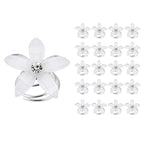 (24 Pcs) Flower Twisters Spiral Set Hair Pin Silver Coil for Wedding, Bridal, Prom, Party and Special Occasion with Clear Container（Flower)