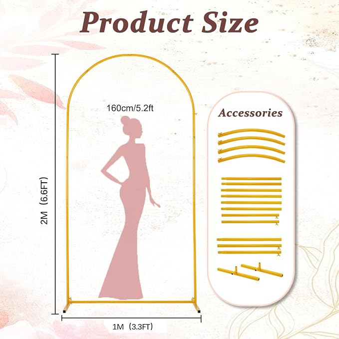Vincidern 6.6 FT Wedding Arch Backdrop Stand - Image 4