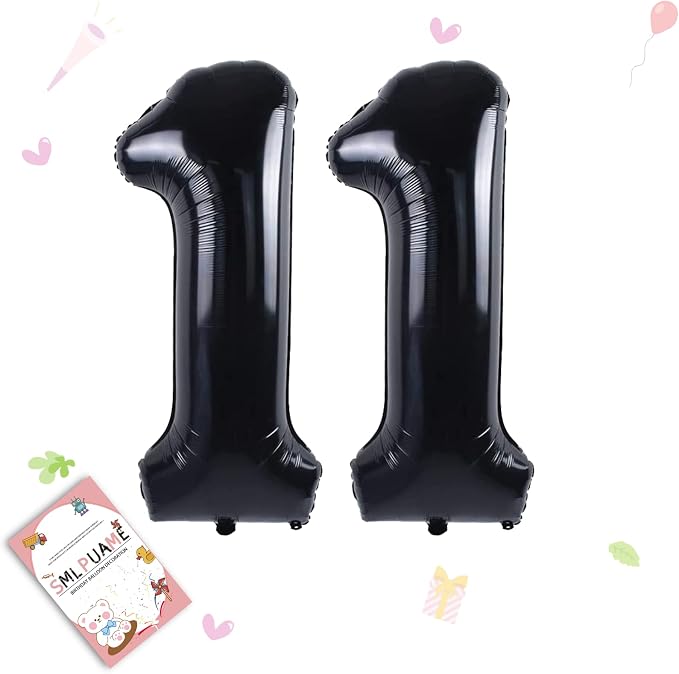 40 inch Number Balloon 0-9 Black Large Number 11 Balloons, Digital Balloons by Smlpuame