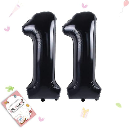 40 inch Number Balloon 0-9 Black Large Number 11 Balloons, Digital Balloons by Smlpuame