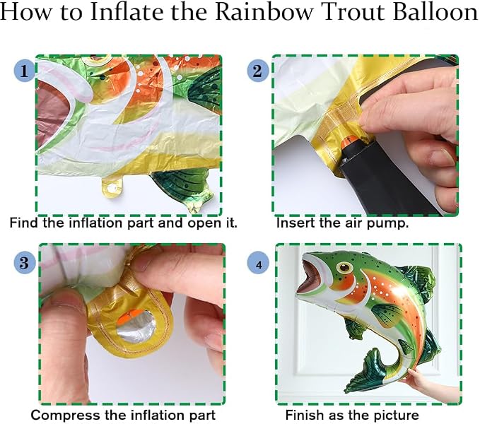 Rainbow Trout Fish Balloons for O-fishally One Fishing Themed Party Decor | - Image 4