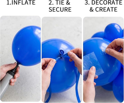 50pcs 12 Inch Royal Blue Latex Balloons | Premium Helium Quality Blue Balloons - Image 3