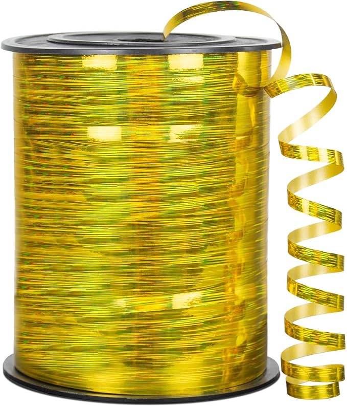 Glossy Gold Curling Ribbon, 1/5" Wide x 500 Yards Christmas Curling Ribbons by KMERLIFE