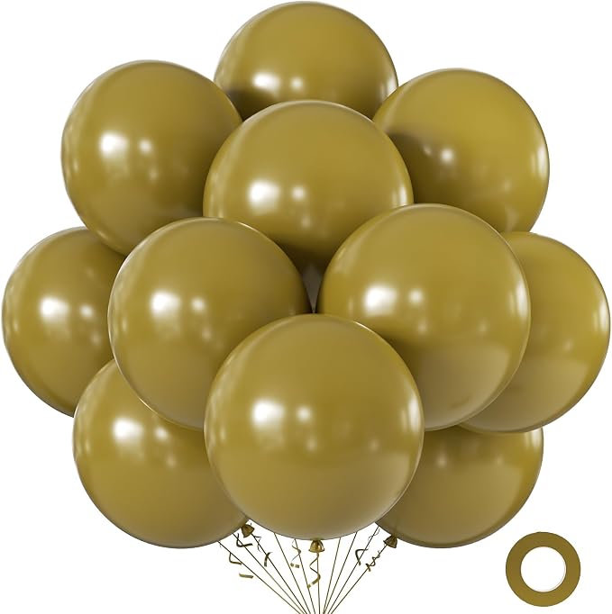 Khaki Balloons 18 Inch 24 Pack Matte Helium Latex Round Balloons by KALOR