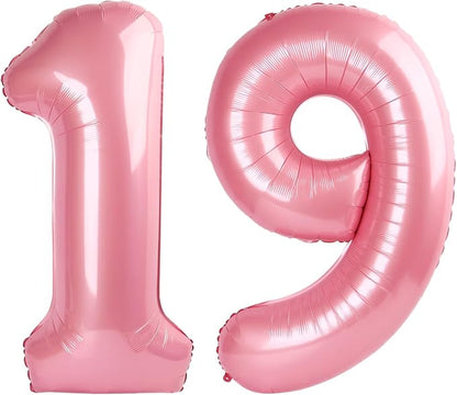 19 Balloon Number 40 Inch Pink Balloons by Mluchee