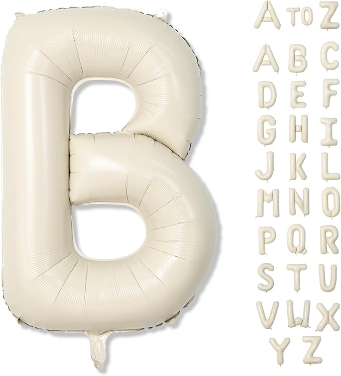 40 Inch Letter Balloons Cream, Big Alphabet B Foil Word Beige, Large Inflatable by Lingqiang