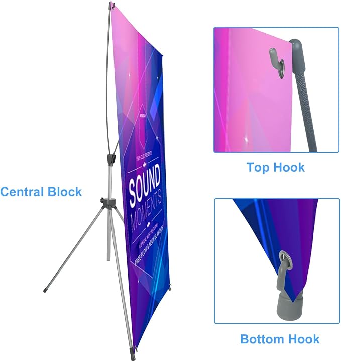 Adjustable X Banner Stand, Fits 23 to 32 Inch Wide and 63 to 78 Inch Tall - Image 6