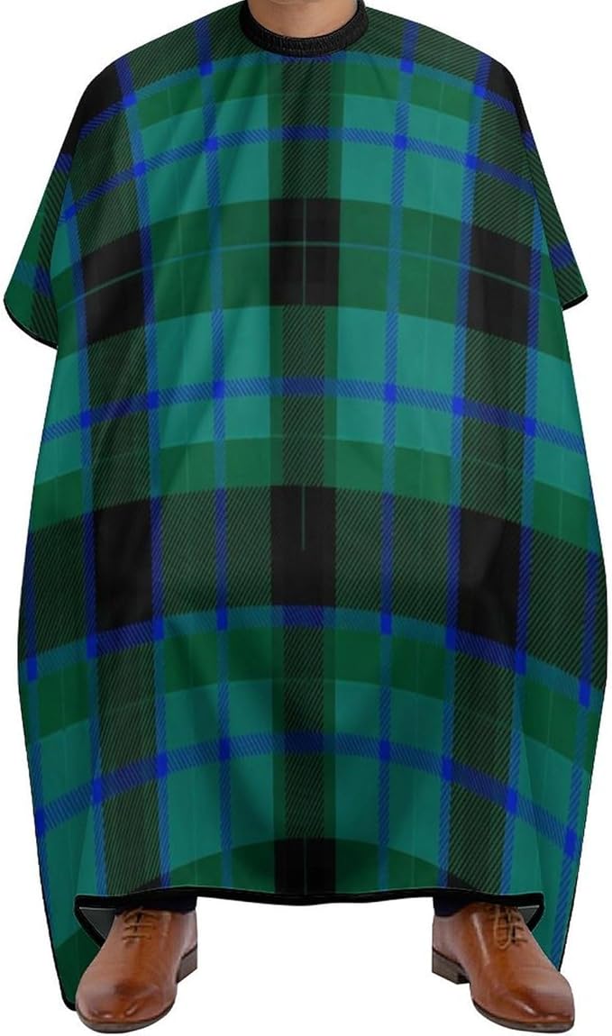 Extra Large Hair Styling Cape, Scottish Tartan Plaid Haircut Apron Haircuting Salon Cape Gown for Hair Cutting Styling