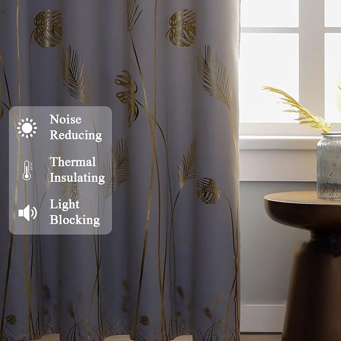 Greyish White Curtain for Dining Room 100W x 96L Inch Long Elegant Natural Palm - Image 6