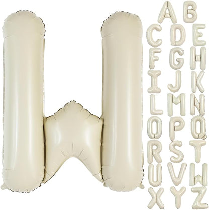 TONIFUL 40 Inch Large Cream White Letter W Balloons Giant Alphabet Letter by TONIFUL