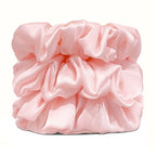 Suncdelv Silk,100% Silk Scrunchies for Hair,22 Momme Hair Ties for Anti-Crease & Breakage,Natural Women Hair Accessories，Fashion Hairbands 3PCS（Pink）