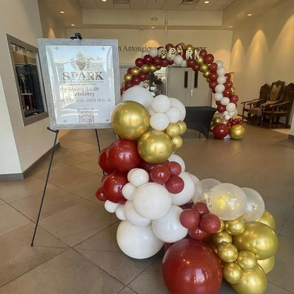 Burgundy and Gold Balloons for for Graduation Birthday Party Decorations | - Image 4