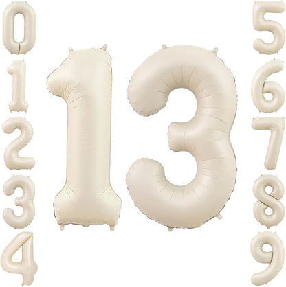 40" Beige Foil Number 13 Balloon by TNCDJKPA