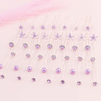 CUBACO 42PCS Mini Hair Pins for Girls, Cute Purple Wedding Hair Accessories for Women Flower Clips Rapunzel Costume for Women Bridal Pins Decorative for Brides Bridesmaids, Gift for Girls