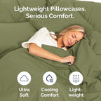 Queen Pillow Cases Set of 10 - Ultra Soft Hotel Quality Pillowcase Covers - Comfy, Cozy & Wrinkle Free - Shrink, Stain & Fade Resistant - Machine Washable Pillow Protectors - 10 Pcs Set - Sage Green