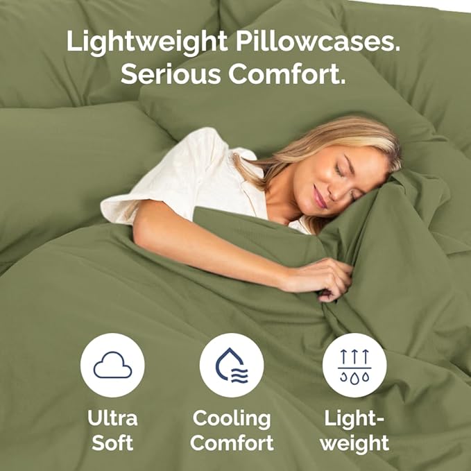 Standard Pillow Cases Set of 10 - Ultra Soft Hotel Quality Pillowcase Covers - Comfy & Wrinkle Free - Shrink, Stain and Fade Resistant - Machine Washable Pillow Protectors - 10 Piece Set - Sage Green