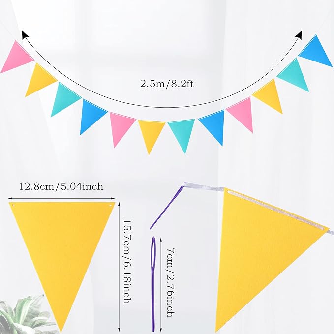 Outus 6 Pack 72 Flags/8.2 ft Rainbow Pennant Banner - Image 3