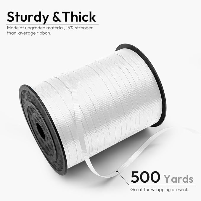 500 Yards Curling Ribbon for Gift Wrapping, 3/16" Balloon String for Christmas - Image 2