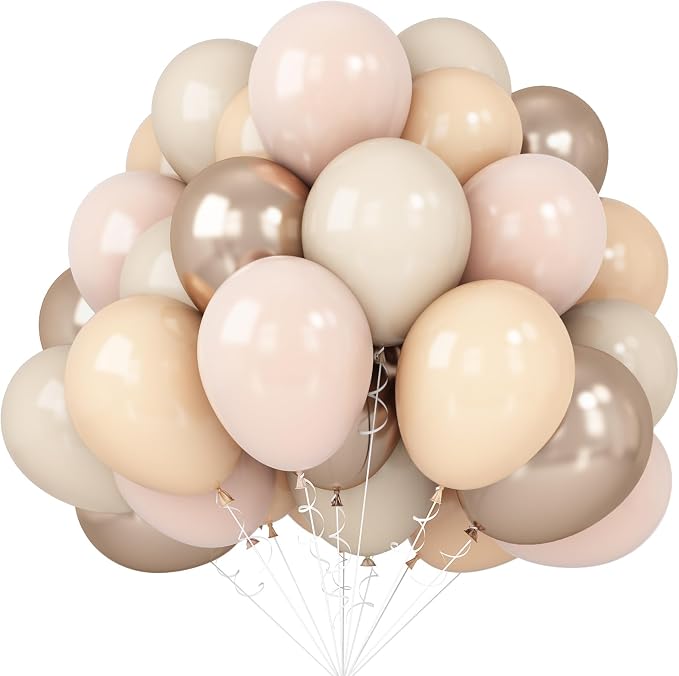 Blush Gold Beige Neutral Balloons 50pcs 12 inch Blush Champagne Gold Latex by Isndare