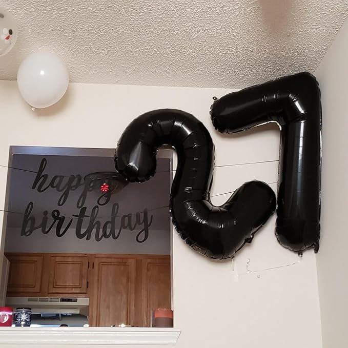 40 Inch Black Number Balloon 2, Large Number Foil Balloons Mylar - Image 5