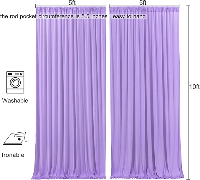 AK TRADING CO. 10 feet x 10 feet Polyester Backdrop Drapes Curtains Panels - Image 7
