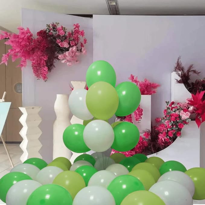 300 Pack Green and White Balloons 100 of each of the 3 colors 12 inch Green - Image 4